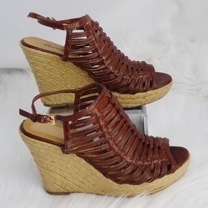 Preview International Brown Wedge ESpadrille Sz 8M